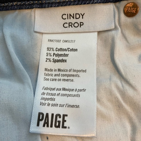 Paige Denim Cindy Cropped Raw Hem Sz 27 - Picture 5 of 13